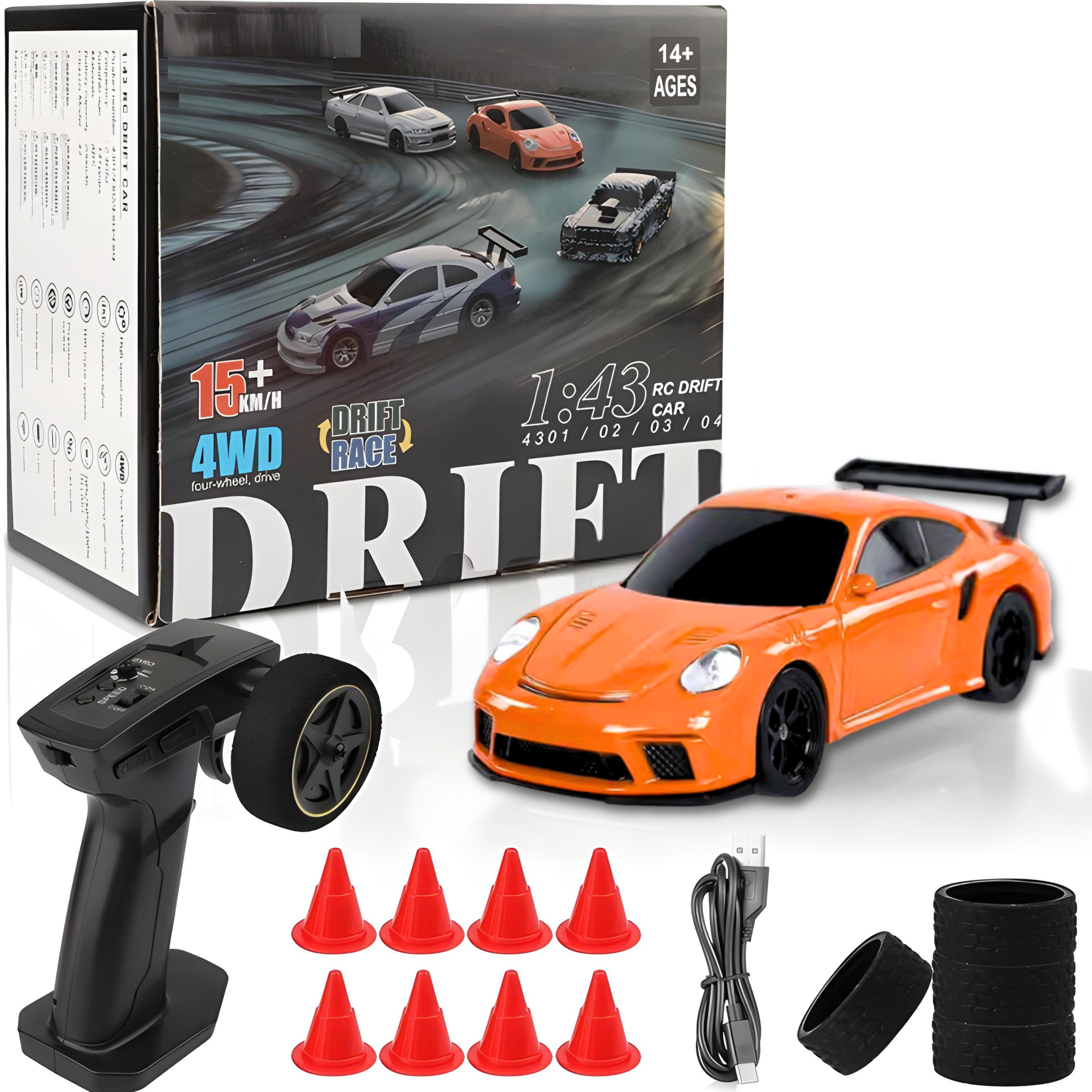 Krishiv RCS Gyro Drifter 1:43 — 4WD High Speed with Drifting Cones