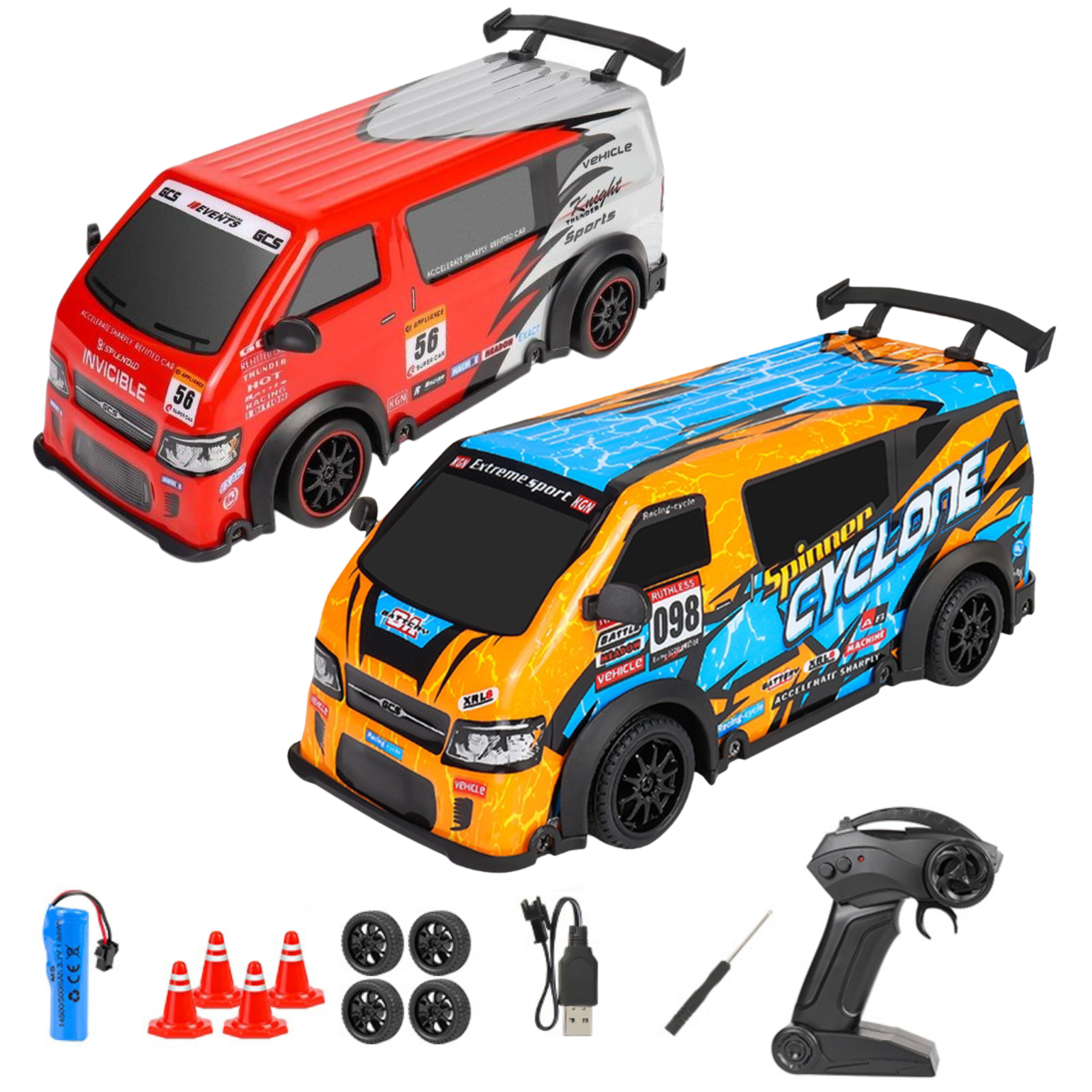 Krishiv RCS RC Drift Car for Boys - 1:24 Scale 4WD High Speed 25km/h Remote Control Car with LED Lights JDM Style Drifting USB Rechargeable Battery Indoor Racing Gift