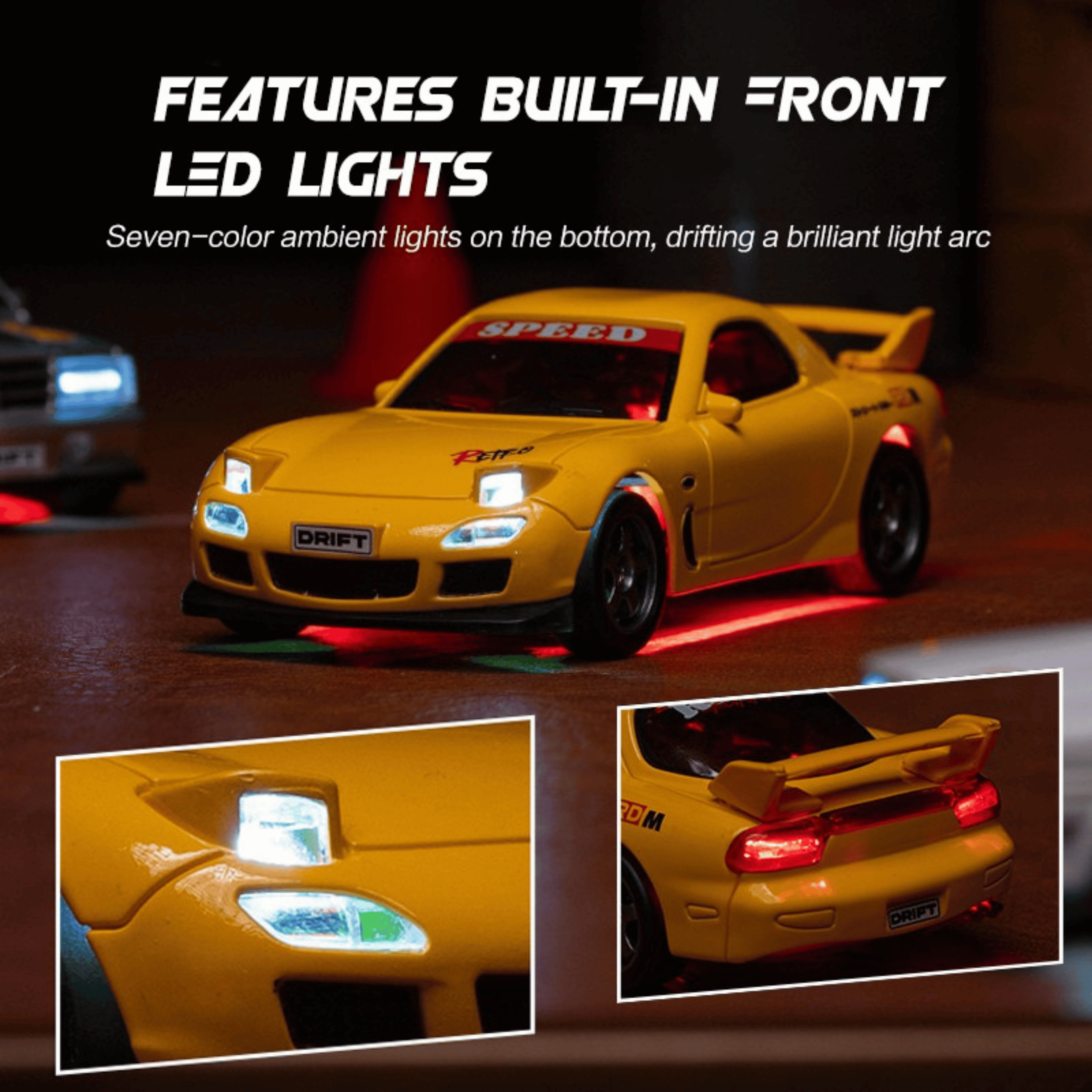 Krishiv RCS RC Drift Car for Kids Adults - 1:43 Scale 4WD Proportional Steering Remote Control Car with LED Lights High Speed 25km/h Toy Gift