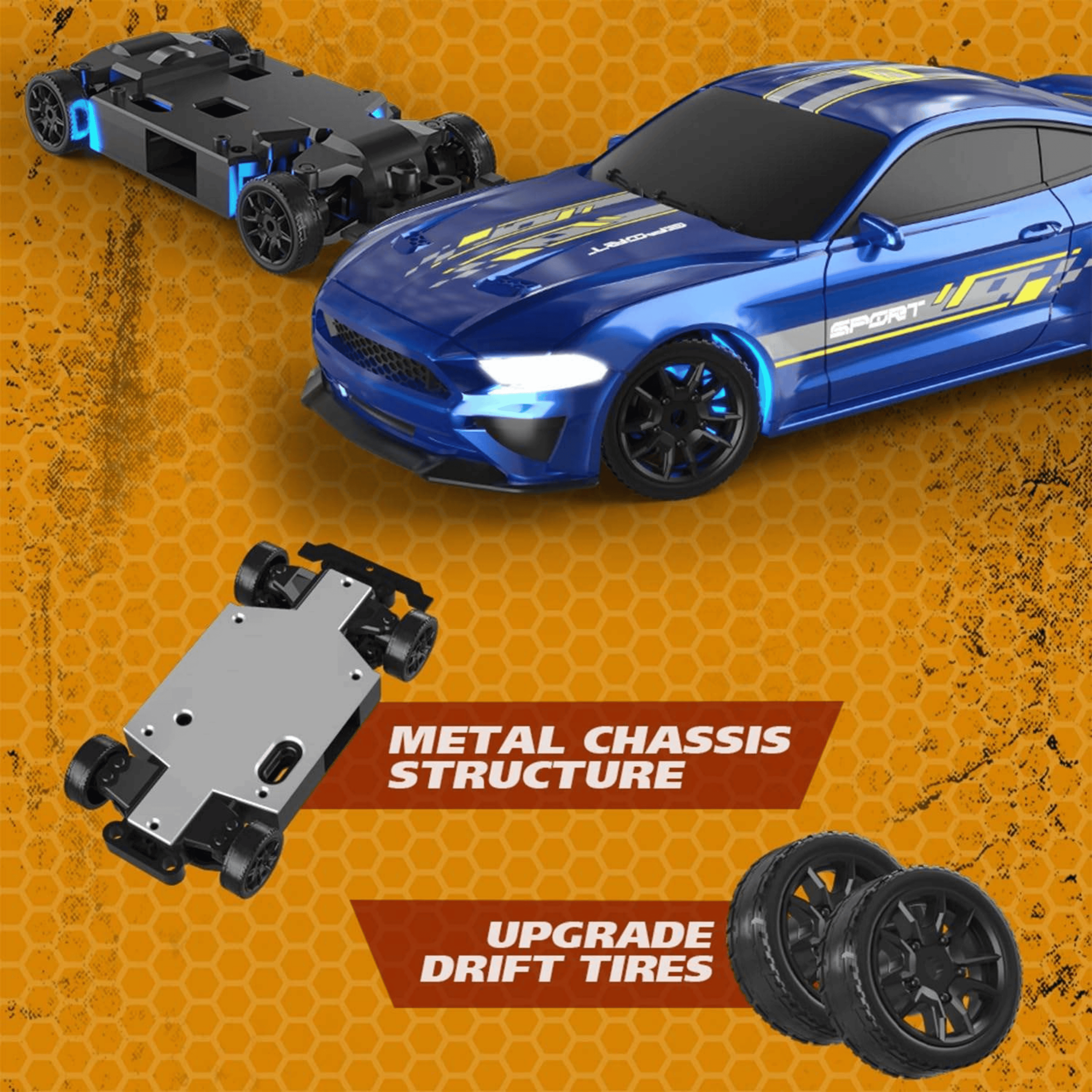 Krishiv RCS Desktop Drifter 1:43 — App Controlled 4WD 15km/h RC Drift Car with LED Lights