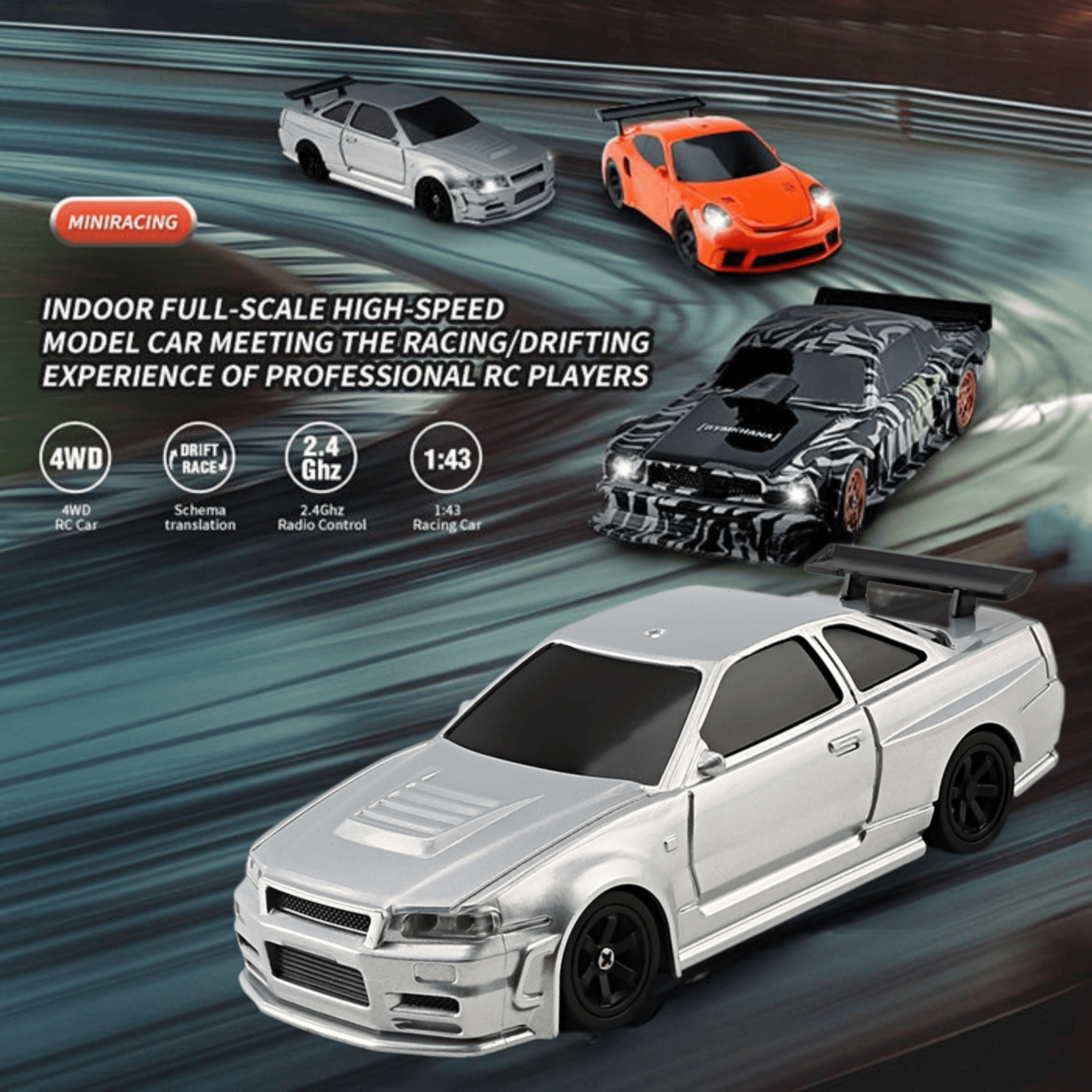 Krishiv RCS Mini Drifter 1:43 — Full Proportional 2.4GHz Indoor RC Car