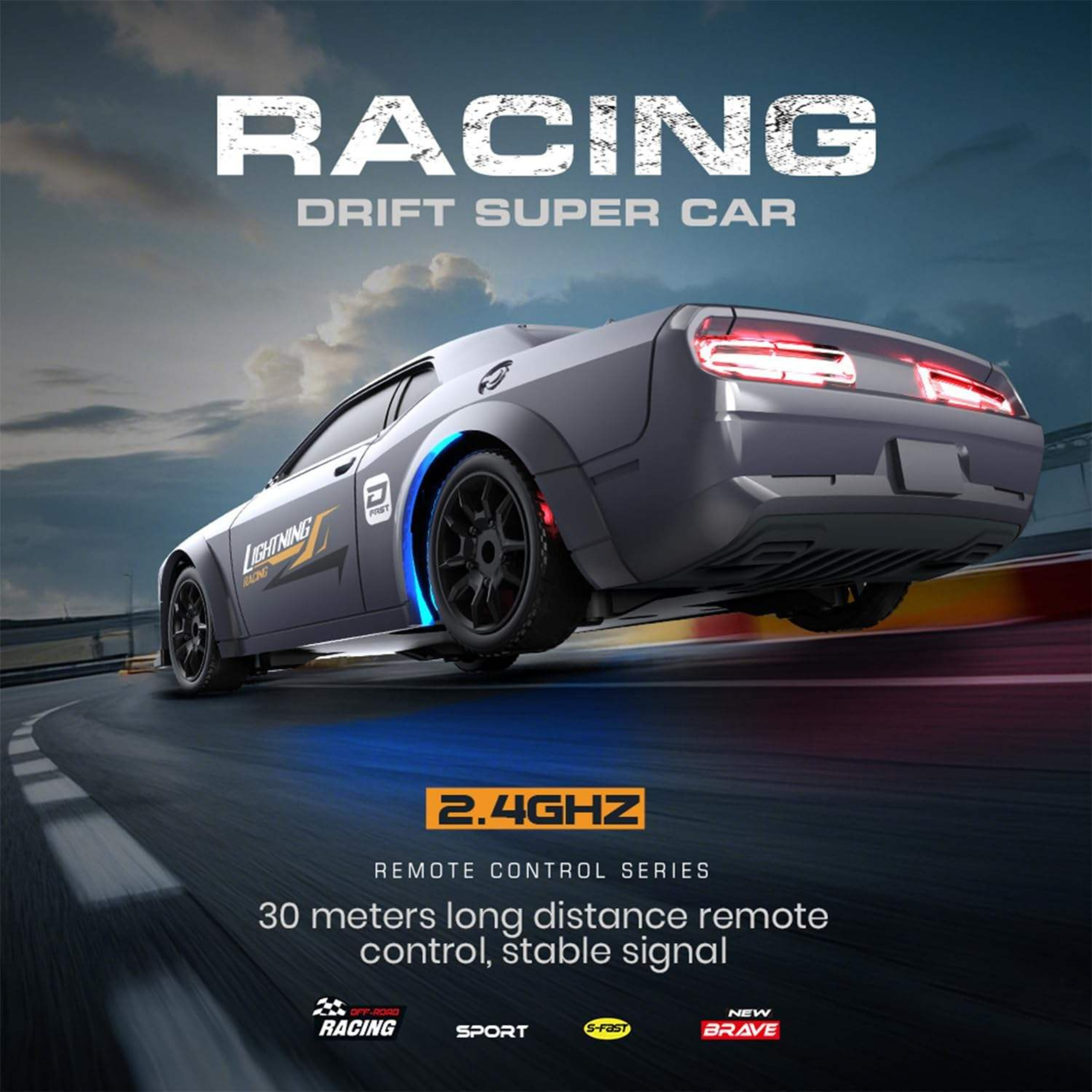 Krishiv RCS Desktop Drifter 1:43 — App Controlled 4WD 15km/h RC Drift Car with LED Lights