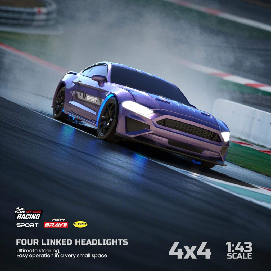 Krishiv RCS Desktop Drifter 1:43 — App Controlled 4WD 15km/h RC Drift Car with LED Lights