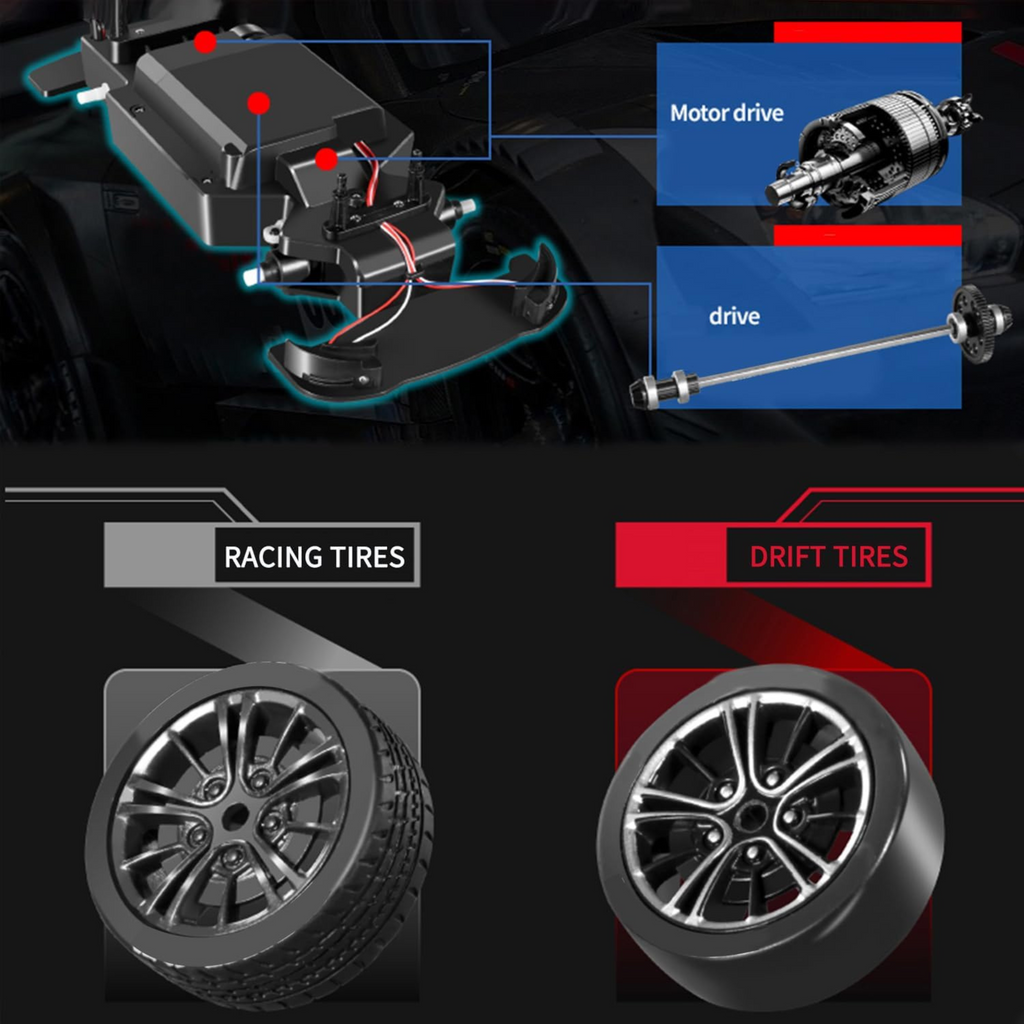 Krishiv RCS Drift Master 1:16 — 4WD 30km/h with Drift Tyres & Cones