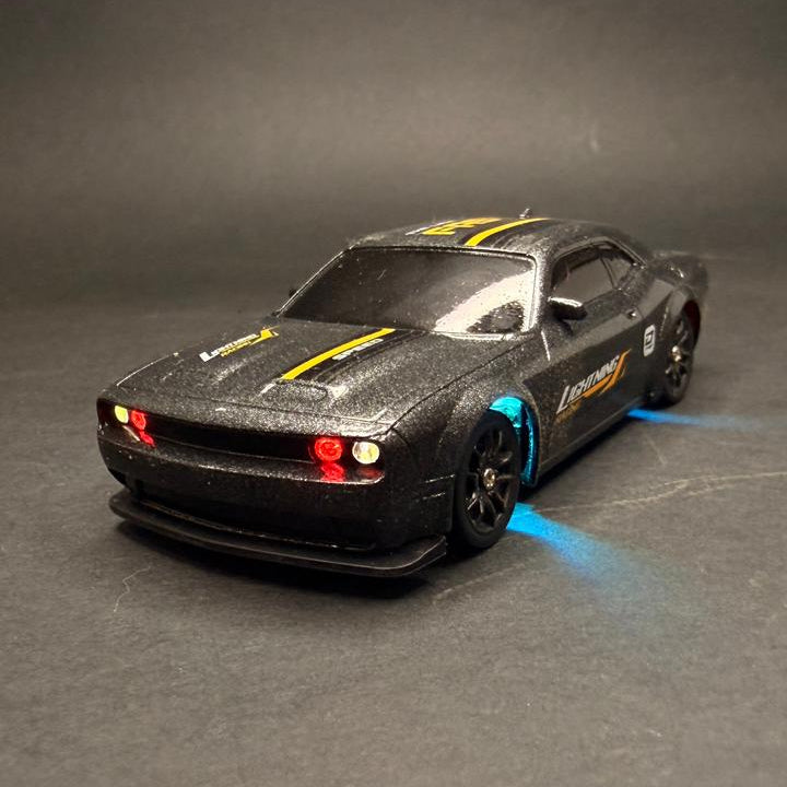 Krishiv RCS Desktop Drifter 1:43 — Dodge Challenger SRT Hellcat Redeye App Controlled 4WD RC Drift Car with LED Lights