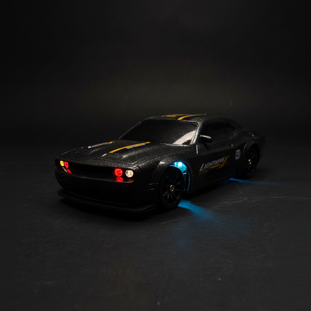 Dodge Challenger SRT Hellcat Redeye RC Drift Car – Hero shot dark background