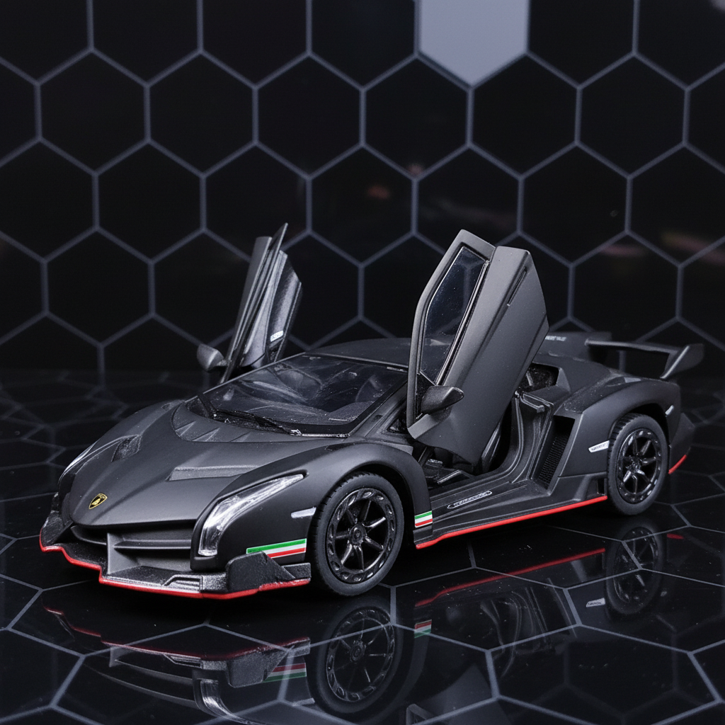 Lamborghini Veneno Matte Black – Doors open