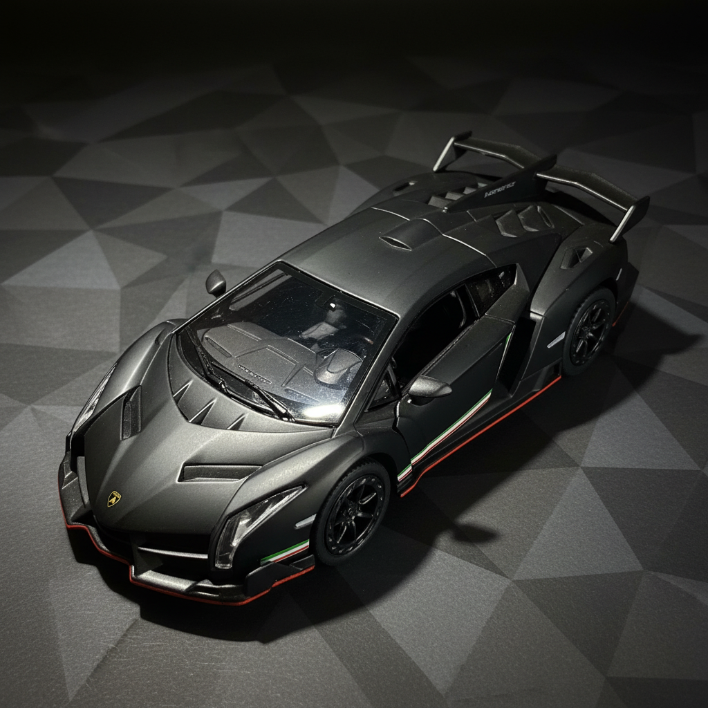 Lamborghini Veneno Matte Black – Top-down view