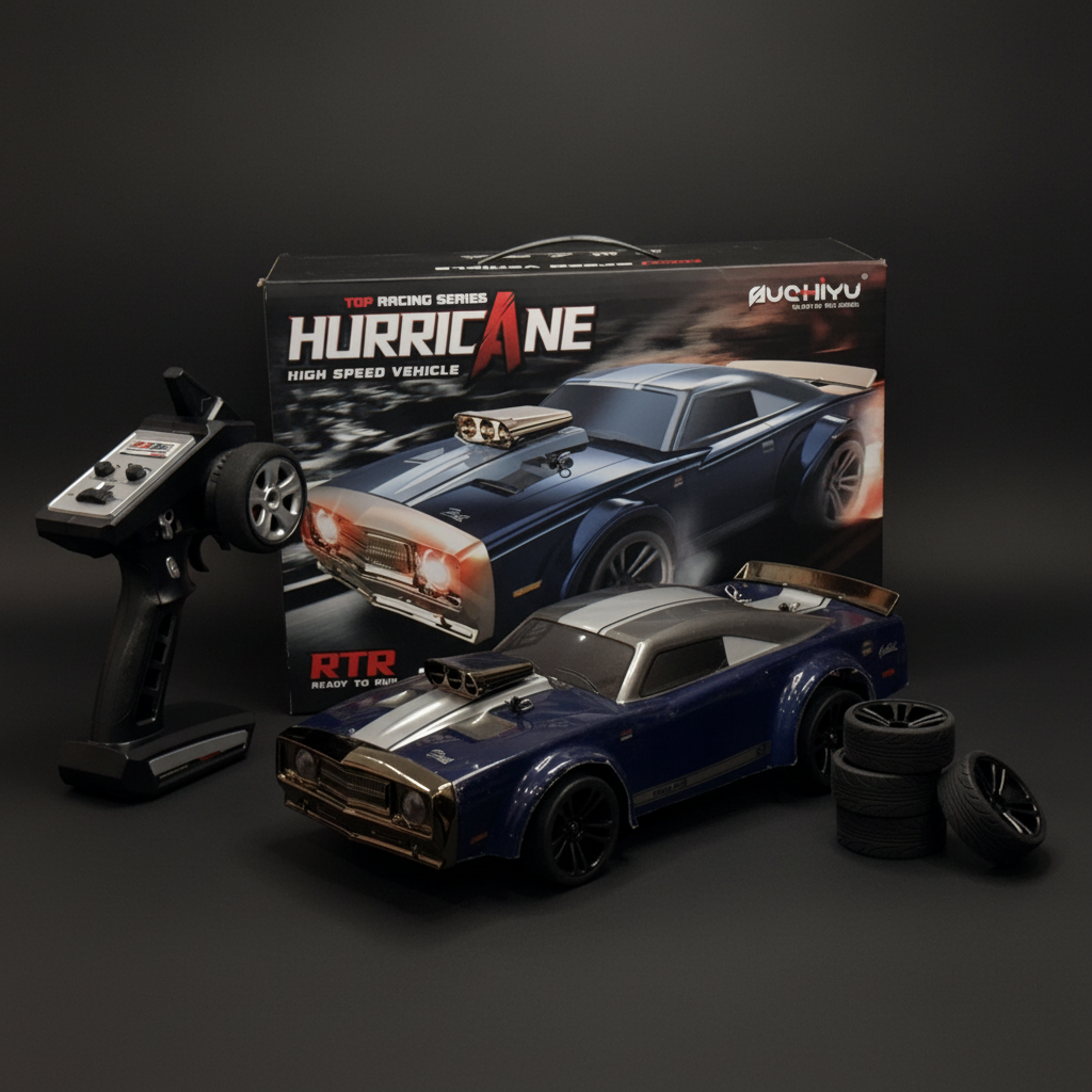 Hurricane RC Car Full Kit Box Tyres - Dark Background