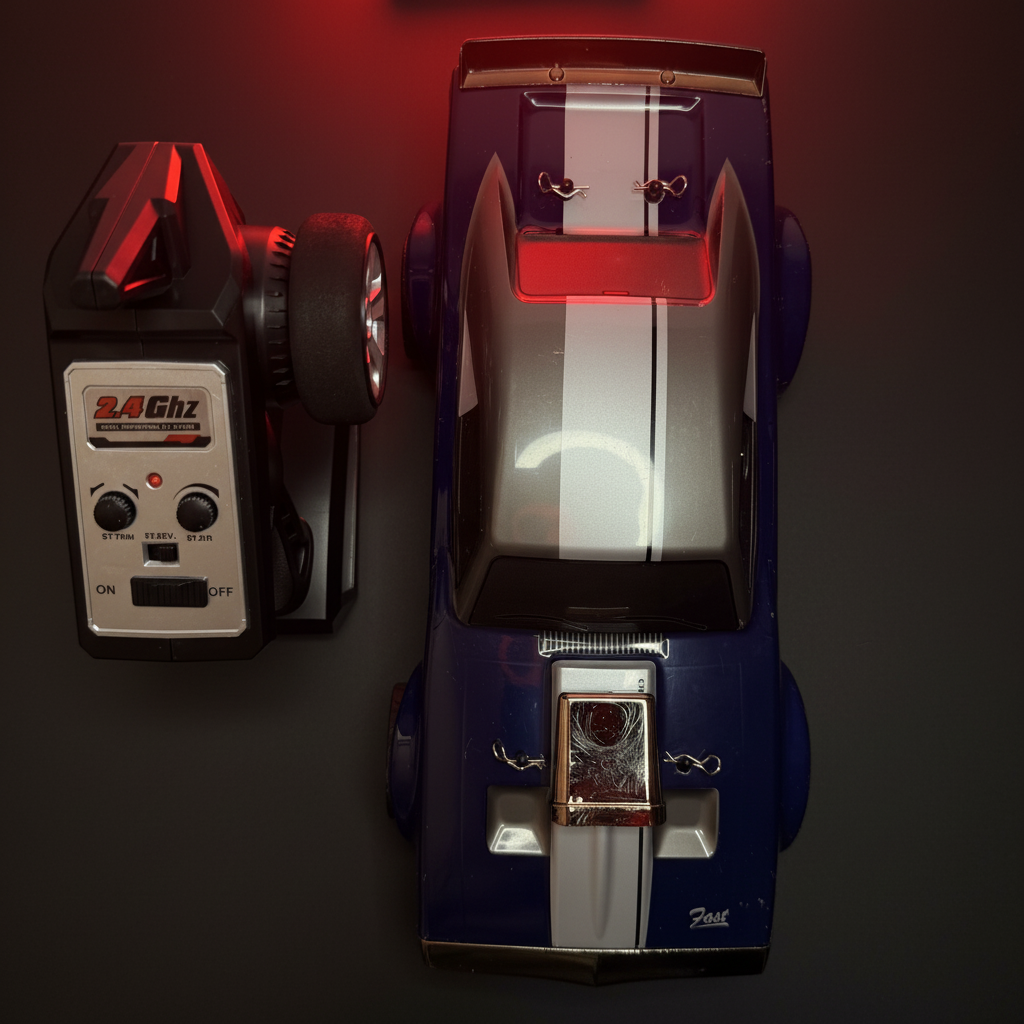 Hurricane RC Car Top Down - Dark Background Red Accent