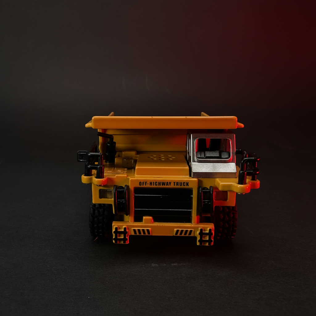 RC Dump Truck Front View - Dark Background