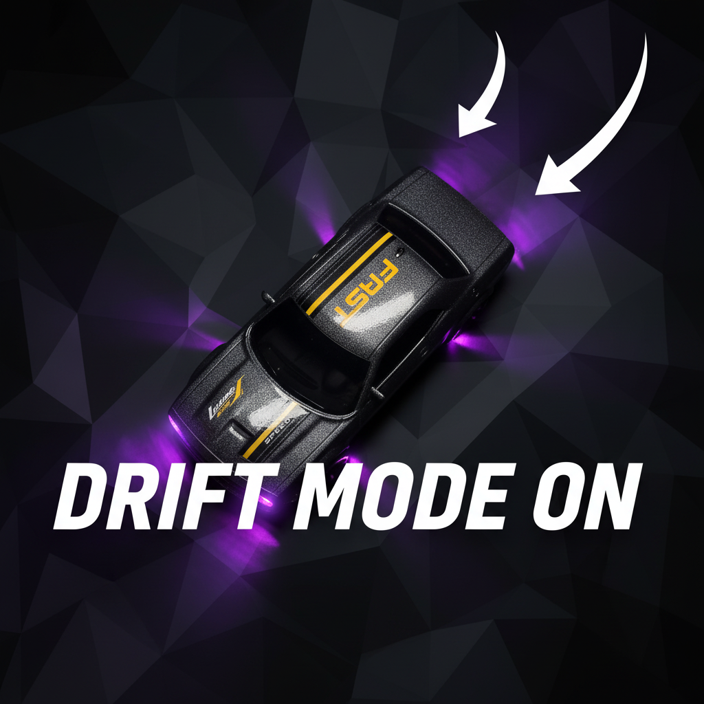 Krishiv RCS Desktop Drifter 1:43 — Dodge Challenger SRT Hellcat Redeye App Controlled 4WD RC Drift Car with LED Lights