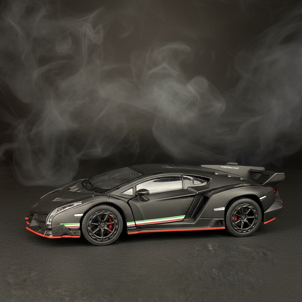 Lamborghini Veneno Matte Black – Abstract smoke background