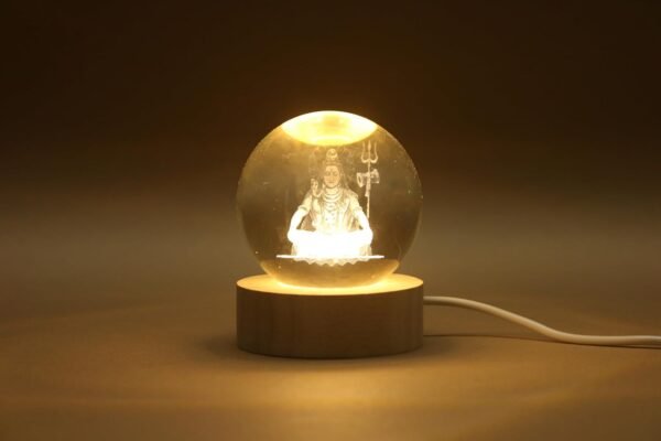 Divine Mahadev Crystal Ball with LED Light