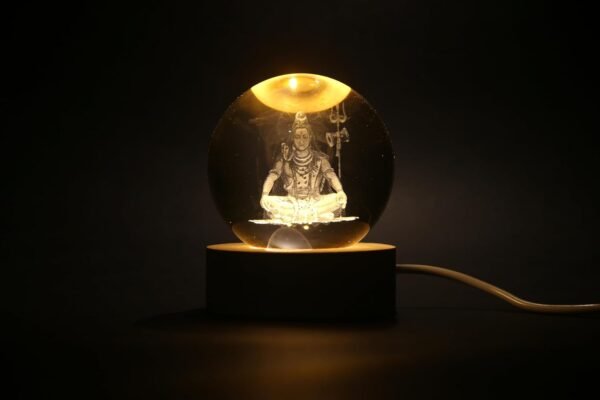 Divine Mahadev Crystal Ball with LED Light