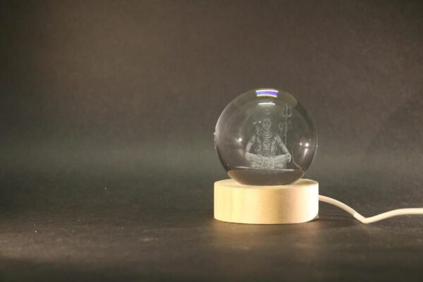 Divine Mahadev Crystal Ball with LED Light