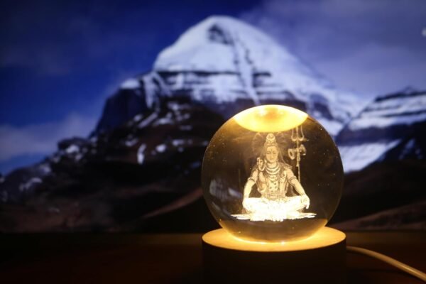 Divine Mahadev Crystal Ball with LED Light