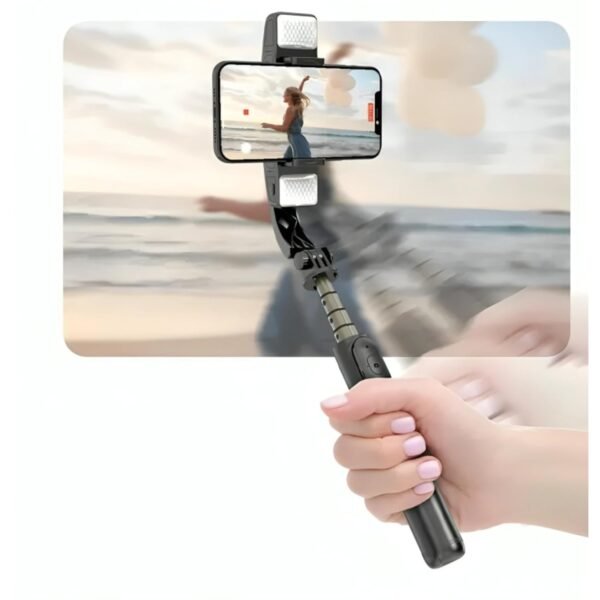 Selfie Stick with Gimbal Stabilizer & LED Light