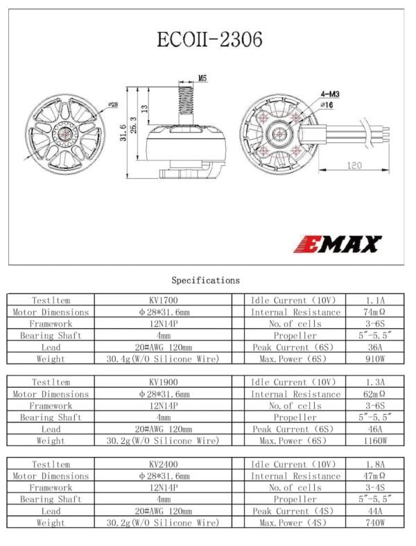 EMAX ECO II Series 2306 Brushless Motor