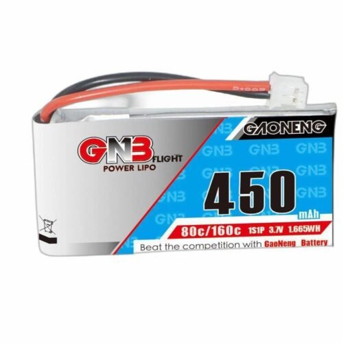 GNB 450mAh 1S1P 3.7V PH2.0 80C Square Type Lipo Battery